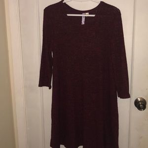 Thin maroon sweater dress